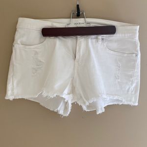 White cut off jean shorts